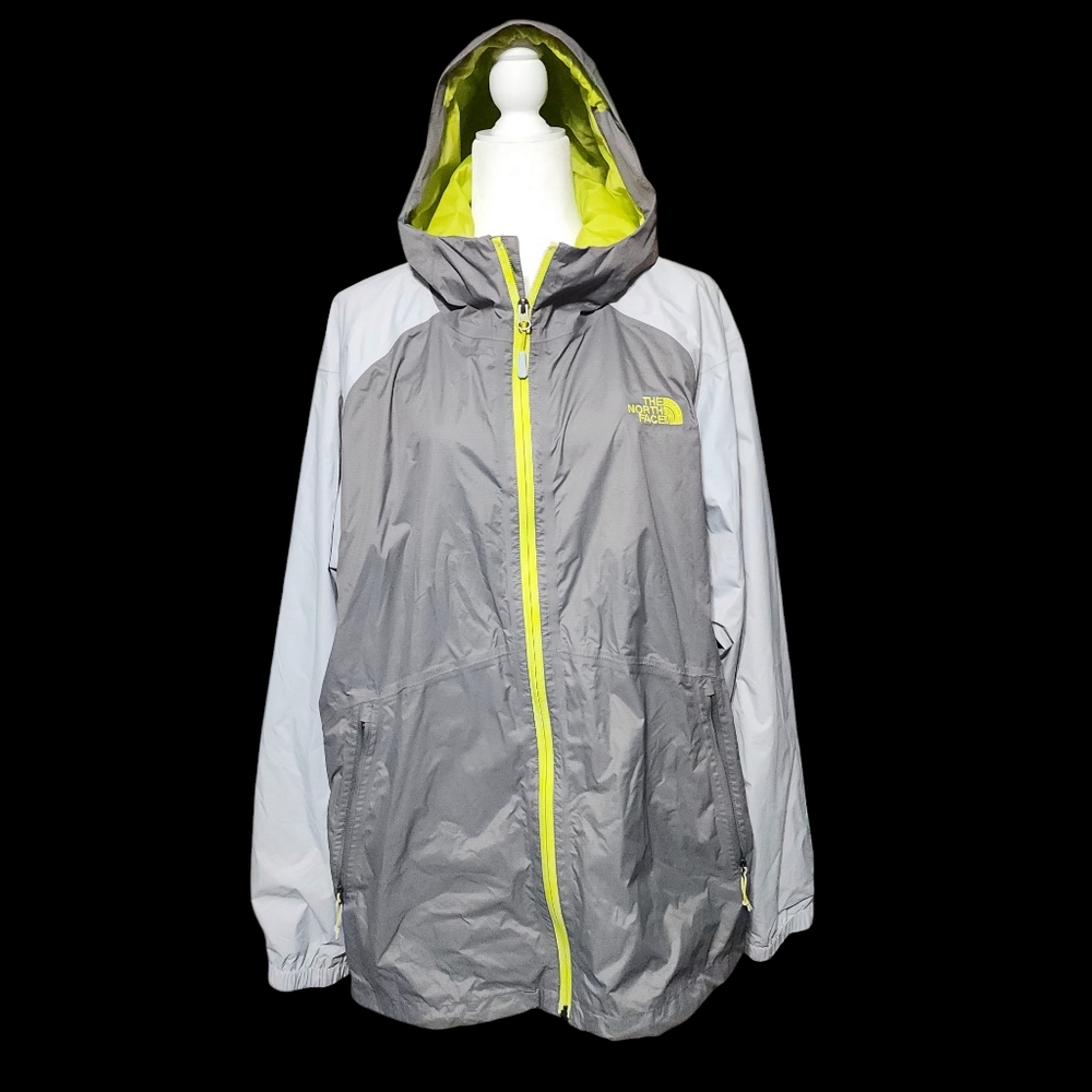 The North Face Gray and Neon Windbreaker Rain Jacket Size 2X
